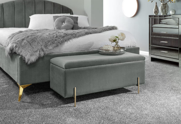 Miley Ottoman Storage Bench | Grey | Self Assembly