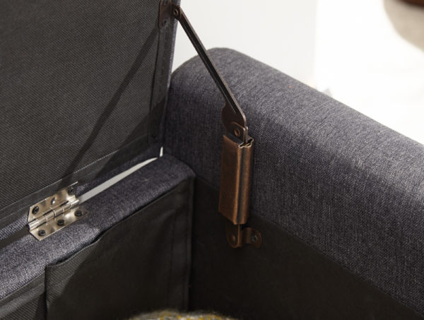 Roma Ottoman Bench | Charcoal Grey | Fabric | Self Assembly