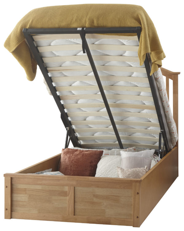 Reus Wooden Ottoman Single Bed Oak | Clearance