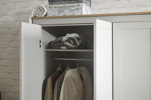 Fife Grey 4 Piece Bedroom Furniture Set Wardrobe Chest & Bedsides | Grey | Clearance