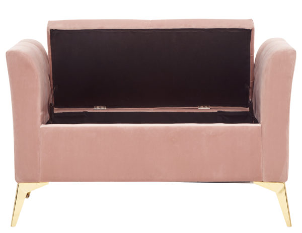 Haikou Storage Bench | Blush Pink | Self Assembly