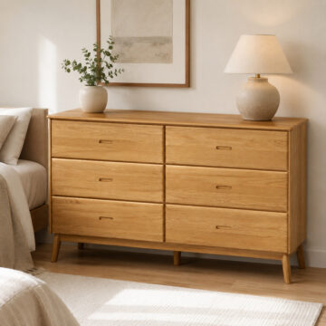 Cheshire Oak 6 Drawer Wide Chest