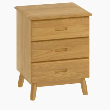 Cheshire Oak 3 Drawer Bedside Cabinet | Assembled