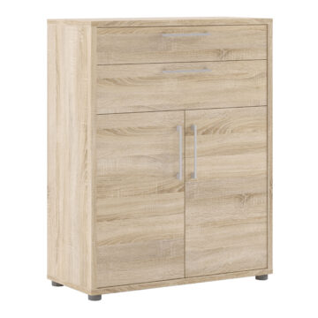 Kansas Bookcase 2 Drawers 2 Doors | Oak Finish