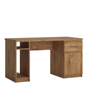 Birtley 1 Door 1 Drawer Twin Pedestal Desk | Oak Finish