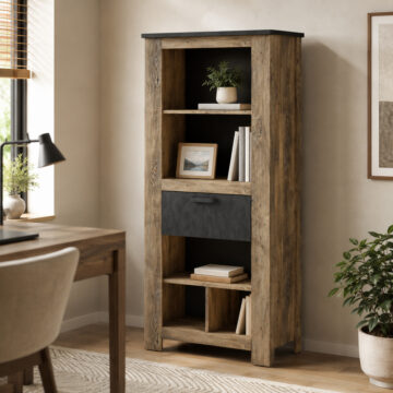 Compton 1 Drawer Bookcase | Chestnut Finish