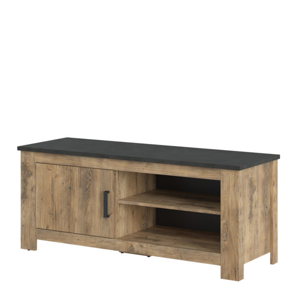 Compton 1 Door TV Cabinet | Chestnut and Matera Grey | Self Assembly