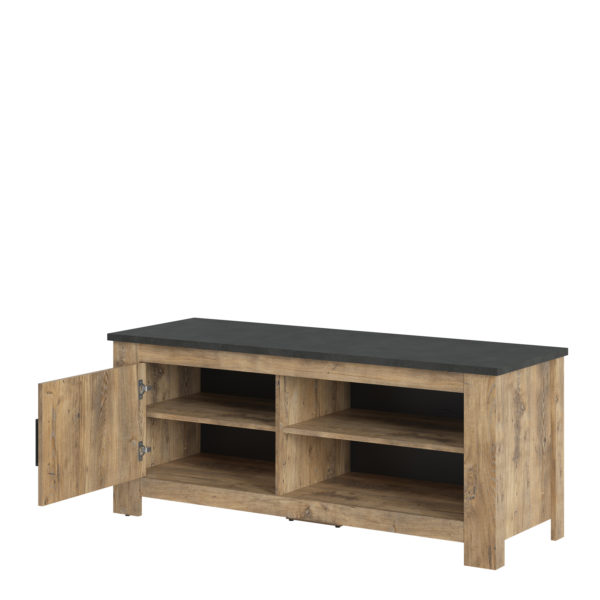 Compton 1 Door TV Cabinet | Chestnut and Matera Grey | Self Assembly