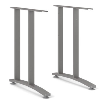 Kansas White Desk 150 cm | Silver Grey Steel Legs