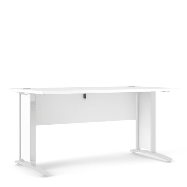 Kansas Desk 150 cm in White with White legs | Self Assembly