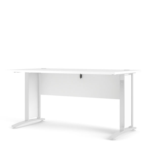 Kansas Desk 150 cm in White with White legs | Self Assembly