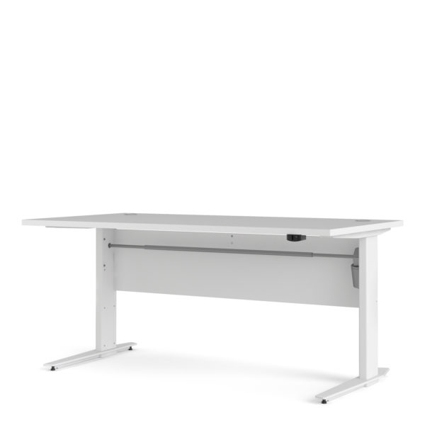 Kansas Desk 150 cm in White | Height Adjustable Legs | Electric Control | Self Assembly