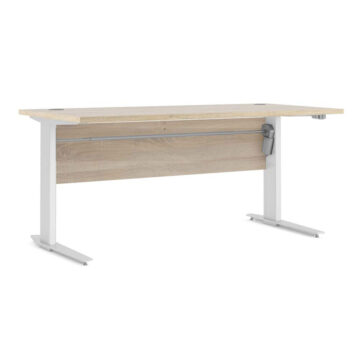 Kansas Desk 150 cm in Oak | Height Adjustable Legs | Electric Control in White