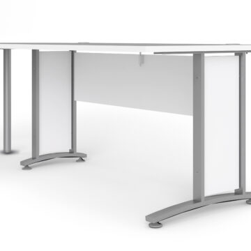 Kansas White Desk 120 cm | Grey Steel Legs