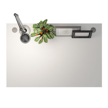 Kansas White Desk 120 cm | Grey Steel Legs