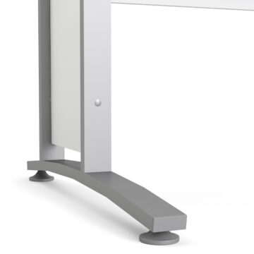 Kansas White Desk 120 cm | Grey Steel Legs