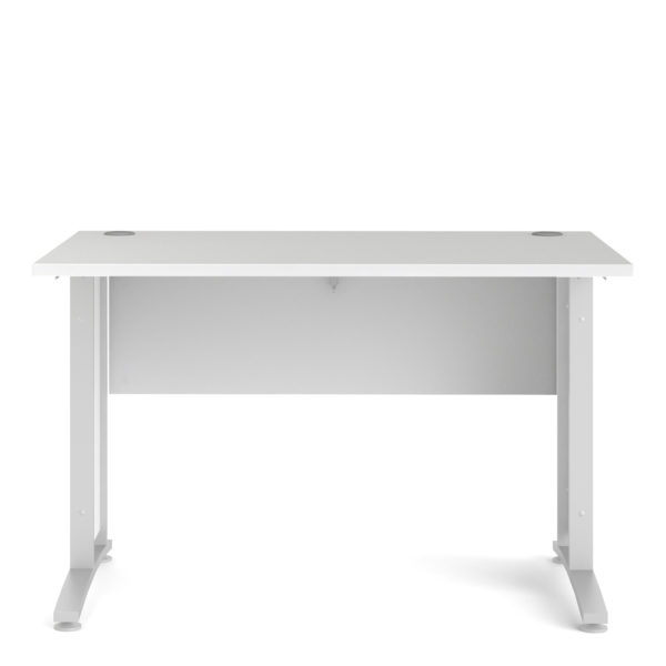 Kansas Desk 120 cm in White with White Legs | Self Assembly
