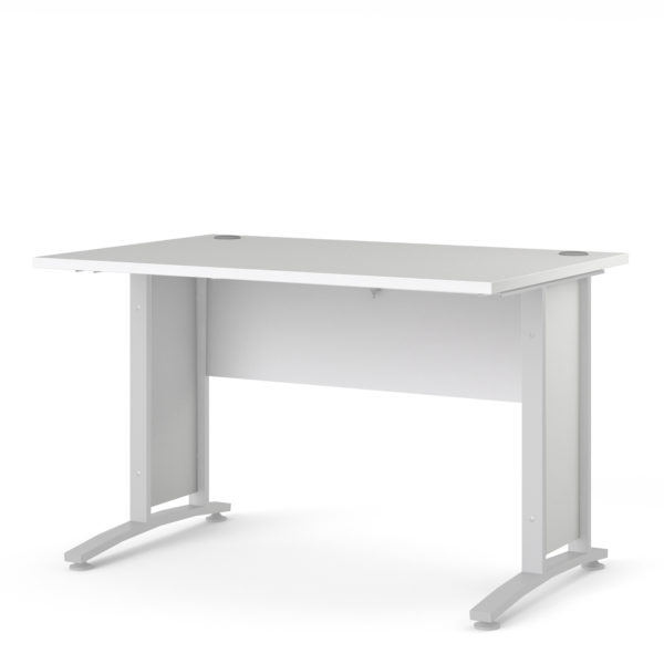 Kansas Desk 120 cm in White with White Legs | Self Assembly