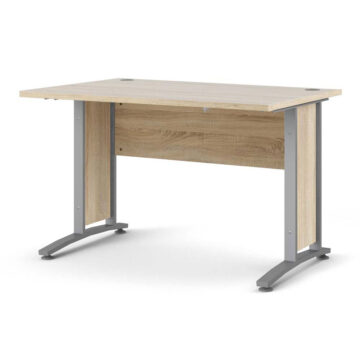 Kansas Desk 120 cm | Oak Finish | Grey Steel Legs