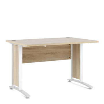 Kansas Desk 120 cm in Oak with White Legs | Self Assembly