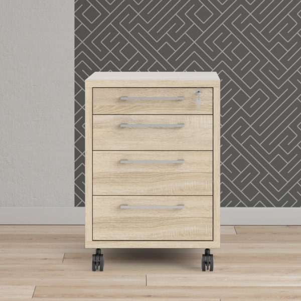 Kansas Mobile Cabinet n Oak | Self Assembly