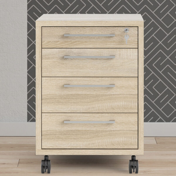 Kansas Mobile Cabinet n Oak | Self Assembly