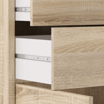 Kansas Bookcase 3 Shelves with 2 Drawers and 2 Doors in Oak