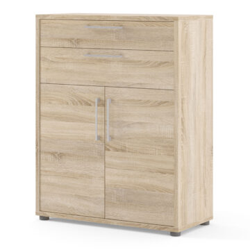 Kansas Bookcase 2 Drawers 2 Doors | Oak Finish