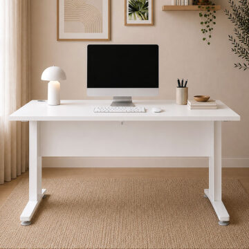 Kansas White Desk 120 cm | White Legs
