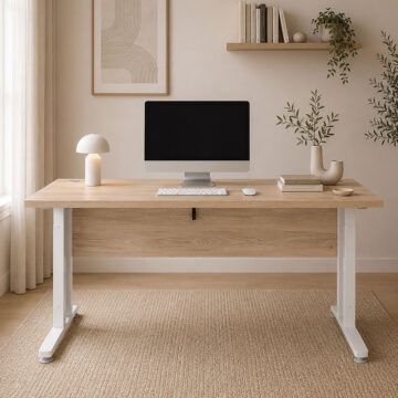 Kansas Desk 150 cm | Oak Finish | White Legs