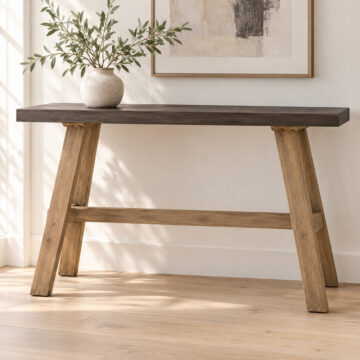 Brixton Oak Console Table | Grey Top