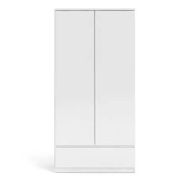 Warkworth White Gloss 2 Door Wardrobe with Drawer