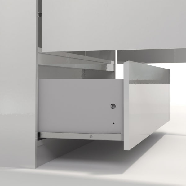 Warkworth Wardrobe with 2 doors + 1 drawer in White High Gloss