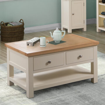 Wynyard Ivory Coffee Table With 2 Drawers | Assembled | Clearance