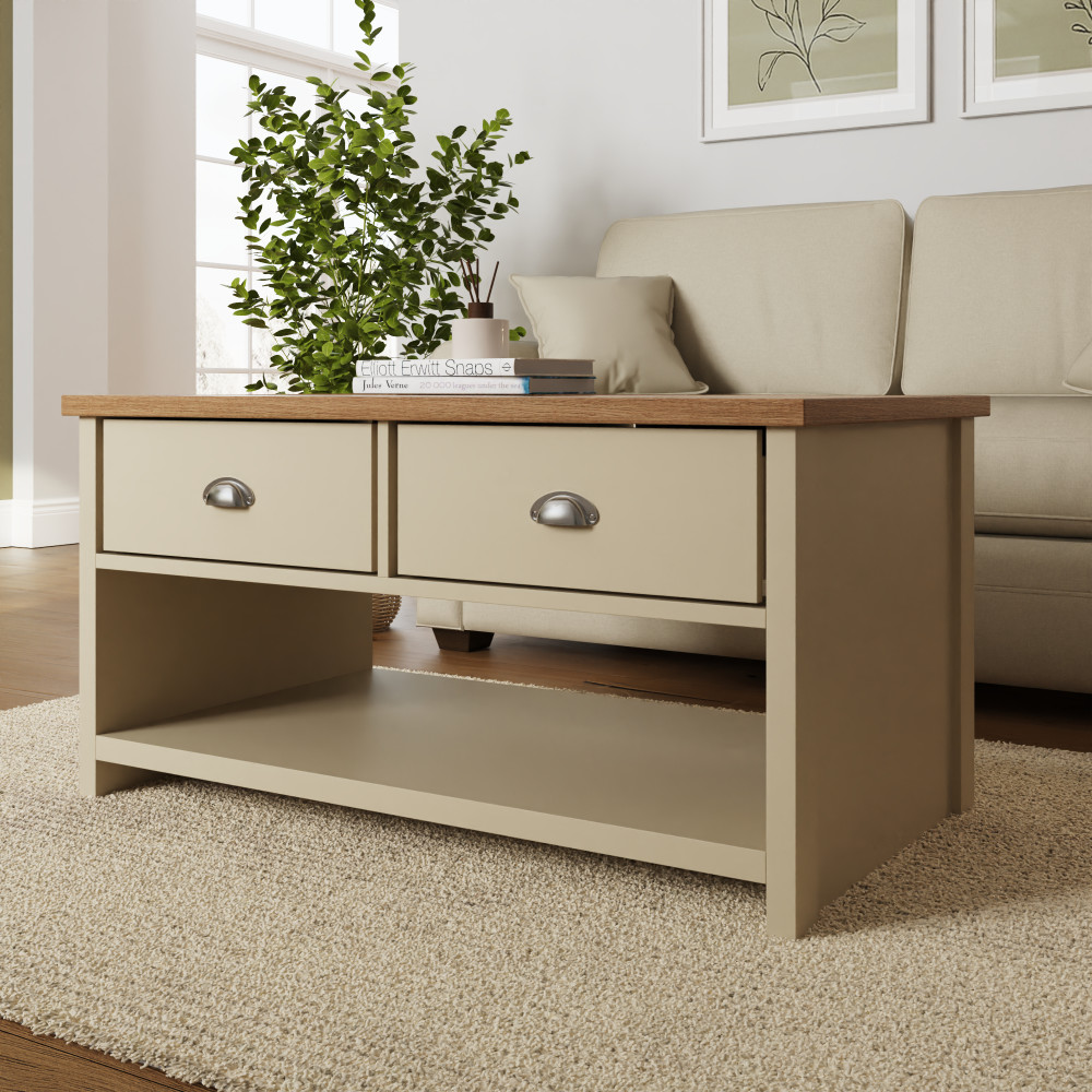 Fife Cream 2 Drawer Coffee Table | Cream | Clearance