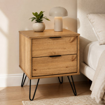 Avila Pine 2 Drawer Bedside Cabinet