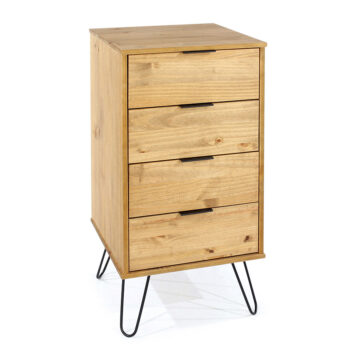 Avila Pine 4 Drawer Narrow Chest | Antique Waxed Pine