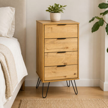 Avila Pine 4 Drawer Narrow Chest of Drawers | Antique Waxed Pine