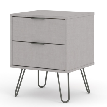 Avila Grey 2 Drawer Bedside Cabinet