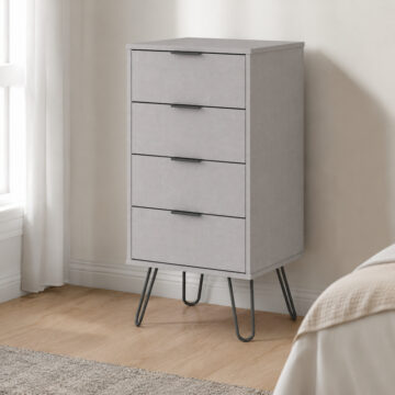 Avila Grey 4 Drawer Narrow Chest | Grey