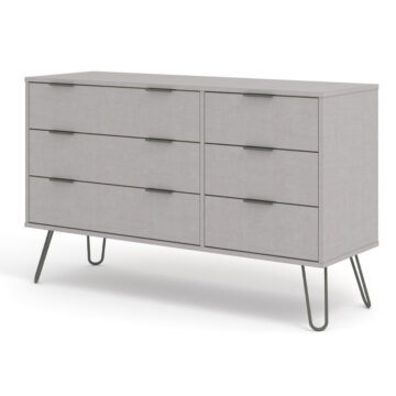 Avila Grey 3 Over 3 Drawer Wide Chest