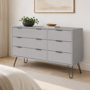 Avila Grey 3+3 Drawer Wide Chest | Grey