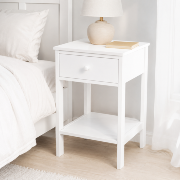 Albion White 1 Drawer Petite Bedside Cabinet
