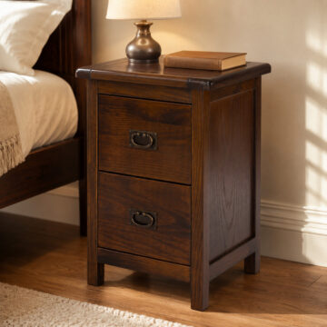 Norwood Pine 2 Drawer Narrow Bedside Cabinet