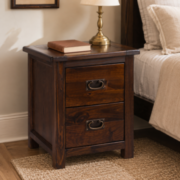Norwood 2 Drawer Bedside Cabinet | Pine Finish