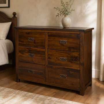 Norwood Dark 6 Drawer Wide Chest