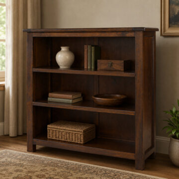 Norwood Dark Pine Low Bookcase