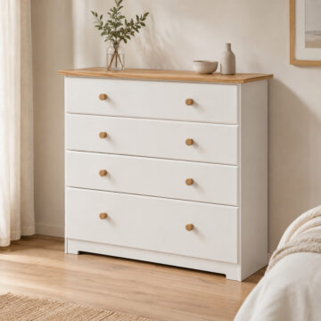 Thornton White 4 Drawer Chest | Soft White