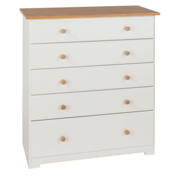 Thornton White 5 Drawer Chest