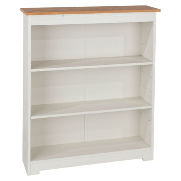 Thornton Soft White Low Wide Bookcase